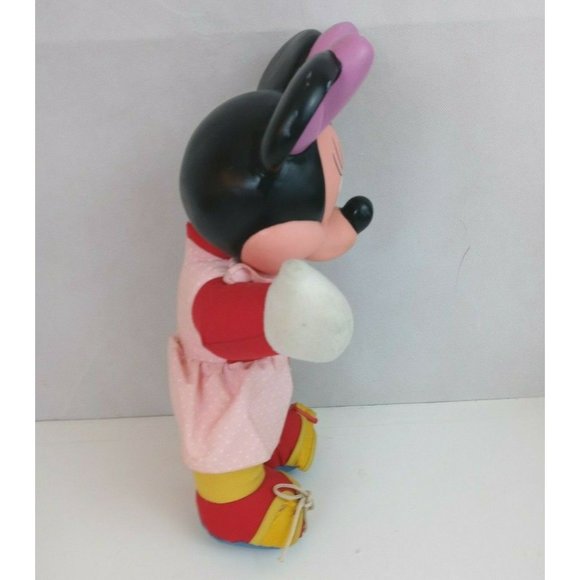 Vintage 1989 Disney Minnie Mouse Learn To Dress 15" Plush With Vinyl Face - Picture 2 of 6